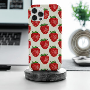 Coque Case-Mate iPhone Motif fraises, fraises rouges, fruits, feuilles