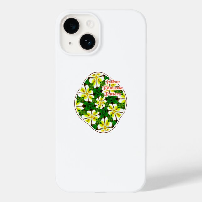 Coques Case-Mate iPhone Motif frangipanier jaune (Verso)