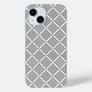 Coque Case-Mate iPhone Motif géométrique à carreaux gris et blanc