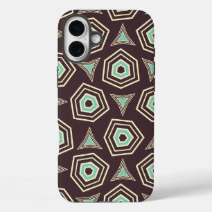 Coque Pour iPhone 16 Plus Motif géométrique abstrait avec des pentagones en