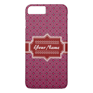 Coque iPhone 8 Plus/7 Plus Motif géométrique Abstrait rouge personnalisé