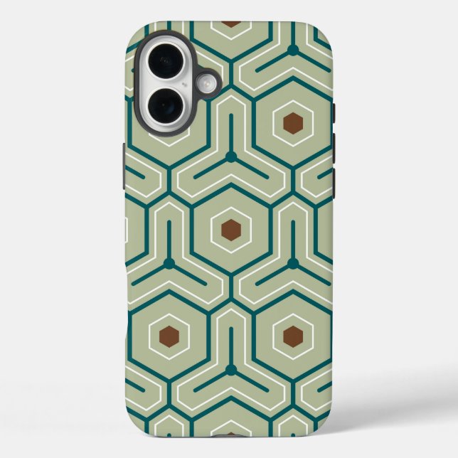 Coques Case-Mate iPhone Motif géométrique avec des hexagones imbriqués (Verso)