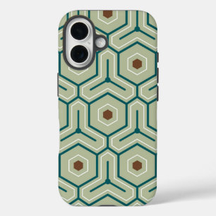 Coque Pour iPhone 16 Motif géométrique avec hexagones imbriqués