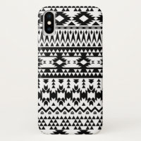 Motif géométrique Aztec noir et blanc