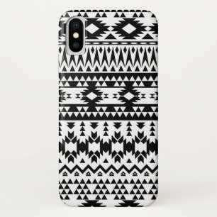 Coques Pour iPhone Motif géométrique Aztec noir et blanc