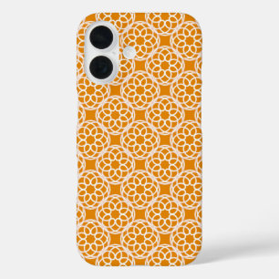 Coque Pour iPhone 16 Motif géométrique blanc orange