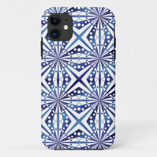 Coque Case-Mate iPhone Motif géométrique bleu et blanc