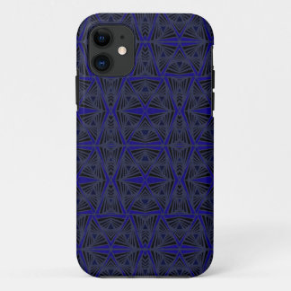 Case-Mate iPhone Case Motif géométrique bleu et noir.