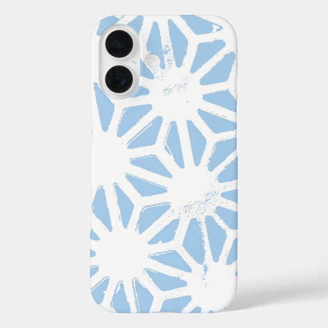 Coques Case-Mate iPhone Motif géométrique bleu pâle (Verso)