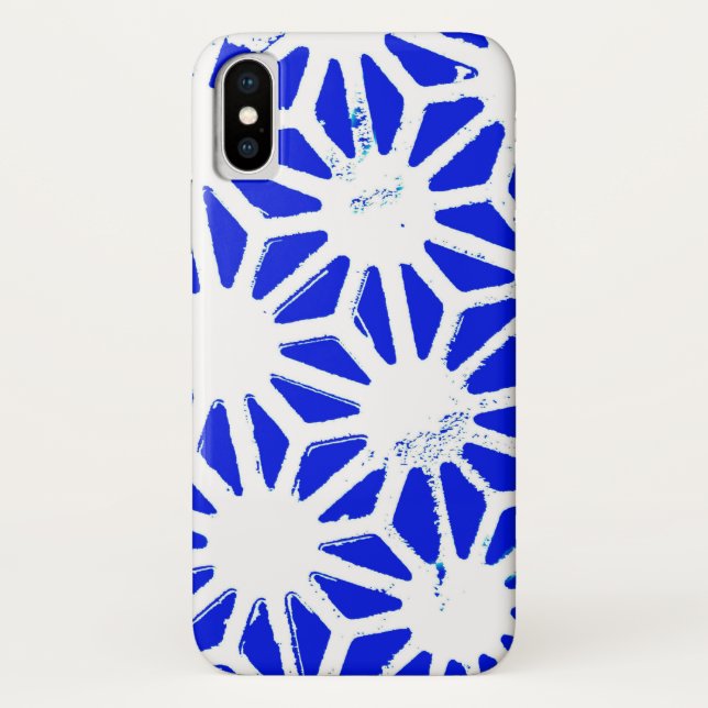 Coques Case-Mate iPhone Motif géométrique bleu royal (Dos)