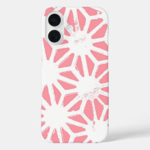 Coque Pour iPhone 16 Motif géométrique corail