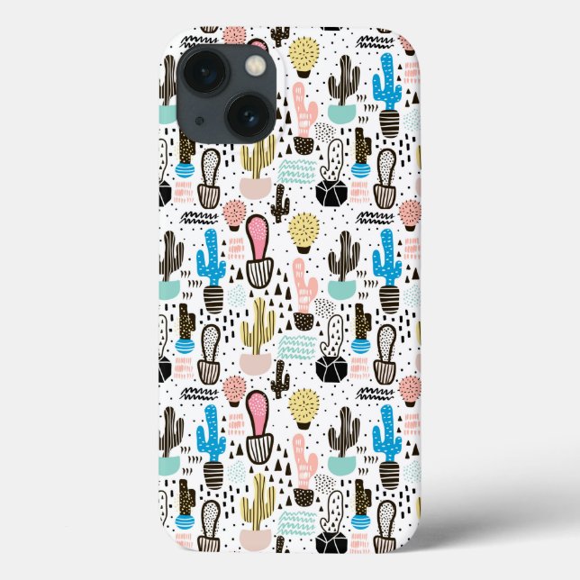 Coques Case-Mate iPhone Motif géométrique de cactus moderne (Verso)