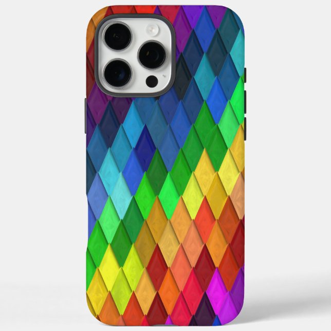 Coques Case-Mate iPhone Motif géométrique diamant arc-en-ciel (Verso)