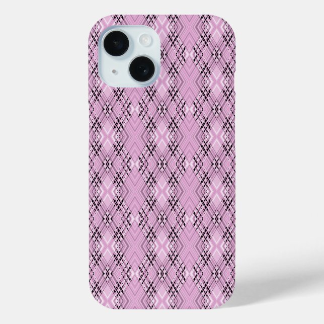Coques Case-Mate iPhone Motif géométrique diamants roses rétro (Verso)