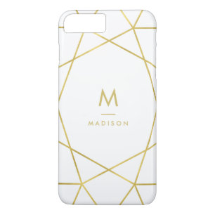 Coque iPhone 8 Plus/7 Plus Motif géométrique d'or moderne de Faux sur le