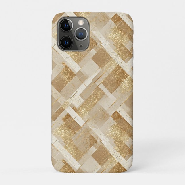 Coques Case-Mate iPhone Motif géométrique doré abstrait avec métallique (Dos)