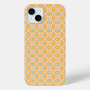 Coque Case-Mate iPhone Motif géométrique en forme de diamant bleu et oran