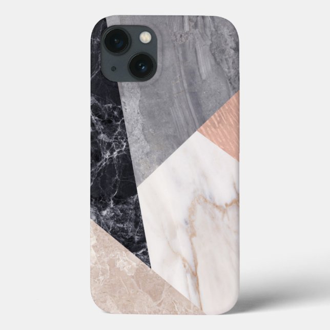 Coques Case-Mate iPhone Motif géométrique en marbre (Verso)