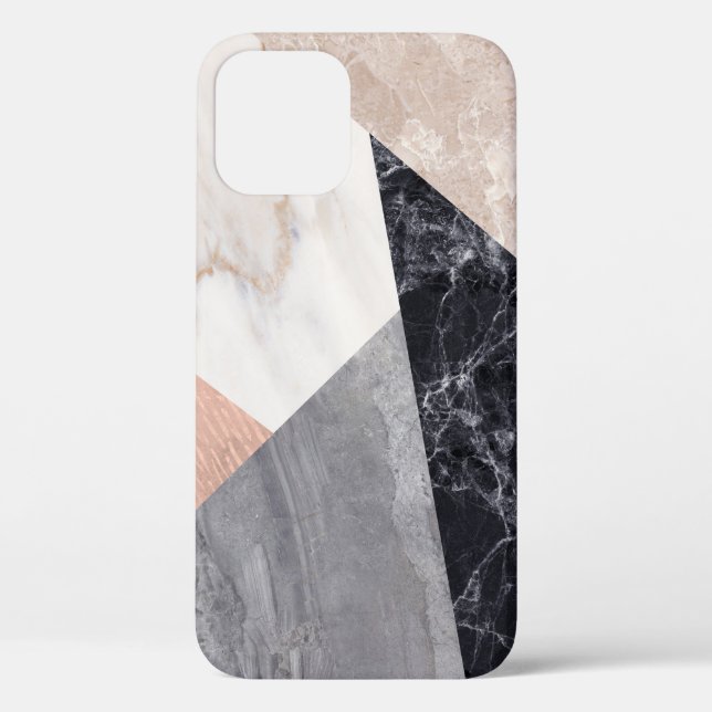 Coques Case-Mate iPhone Motif géométrique en marbre (Verso)