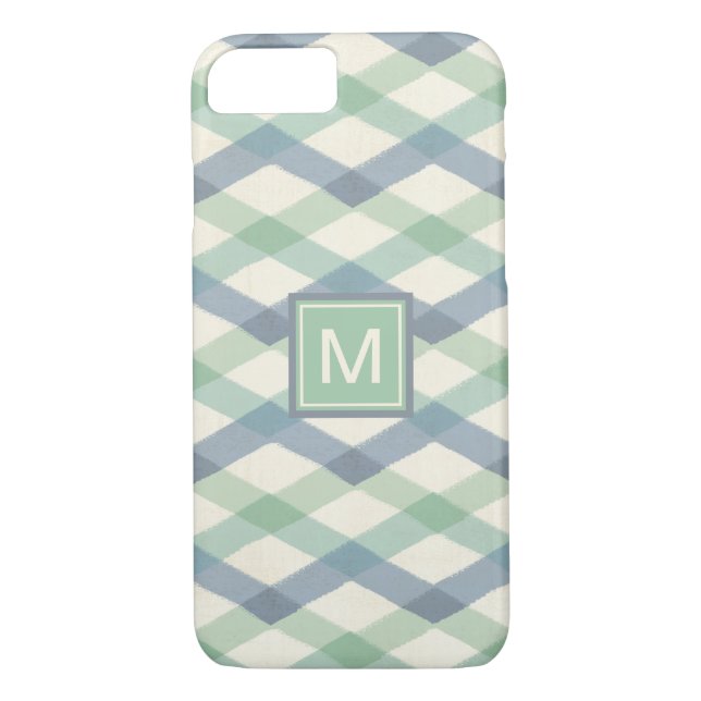 Coques Case-Mate iPhone Motif géométrique en pastel du monogramme | (Dos)