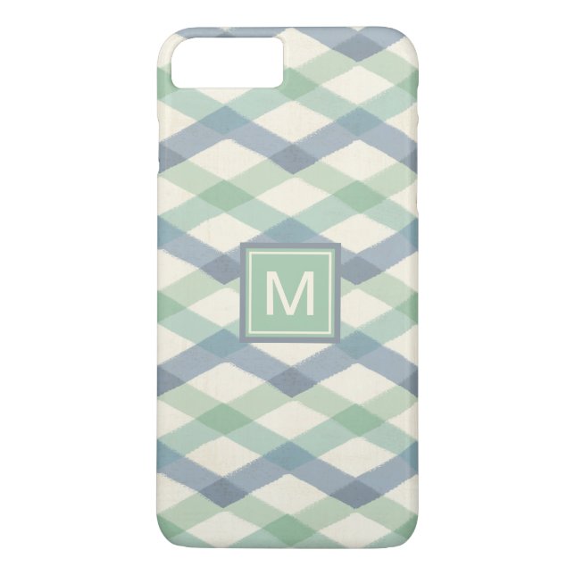 Coques Case-Mate iPhone Motif géométrique en pastel du monogramme | (Dos)