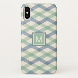 Coque iPhone X Motif géométrique en pastel du monogramme