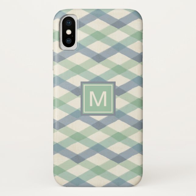 Coques Case-Mate iPhone Motif géométrique en pastel du monogramme | (Dos)