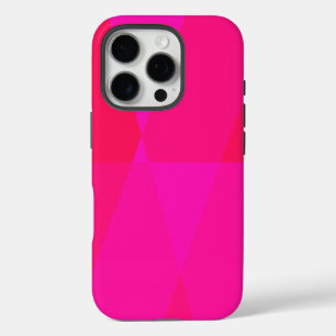 Coque iPhone 16 Pro Motif géométrique en rouge et rose