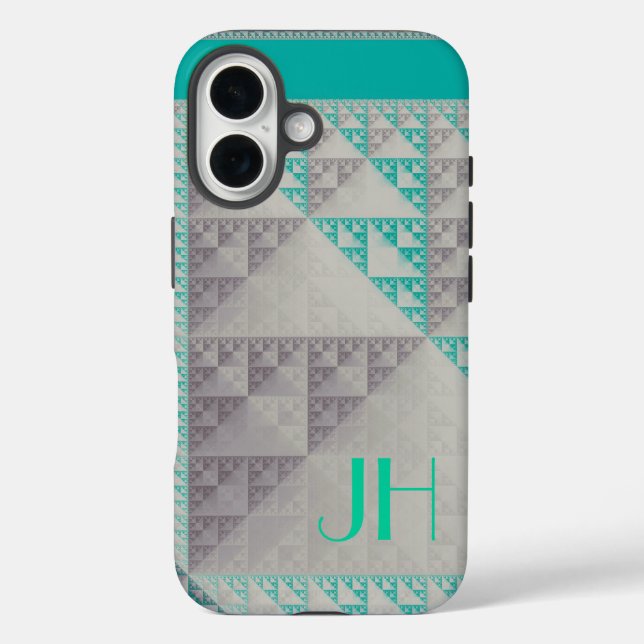 Coques Case-Mate iPhone Motif géométrique et monogramme personnalisé (Verso)