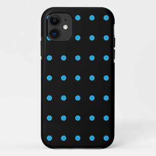 Coque iPhone 11 motif géométrique étoile bleue 8 côtés
