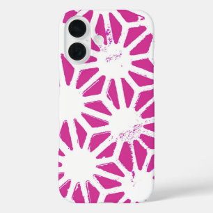 Coque Pour iPhone 16 Motif géométrique Fuchsia