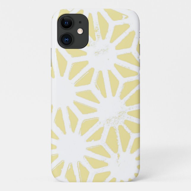 Coques Case-Mate iPhone Motif géométrique jaune citron (Dos)