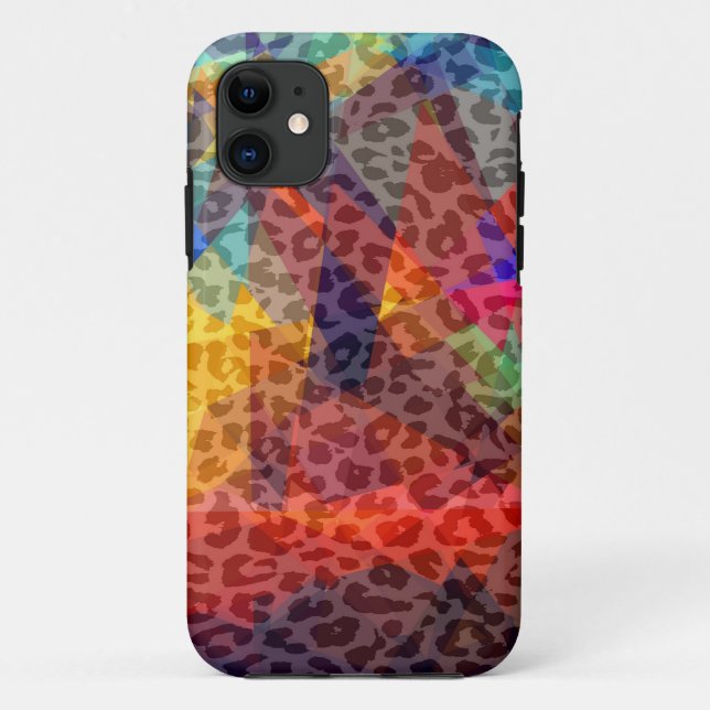 Coques Case-Mate iPhone Motif géométrique Leopard | Art Abstrait mosaïque (Dos)