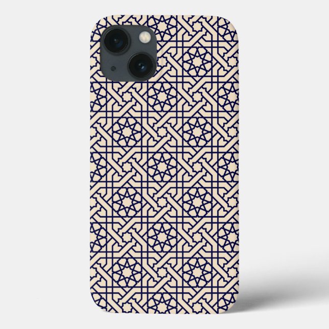 Coques Case-Mate iPhone Motif géométrique marocain bleu islamique (Verso)