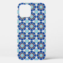 Motif géométrique marocain bleu islamique