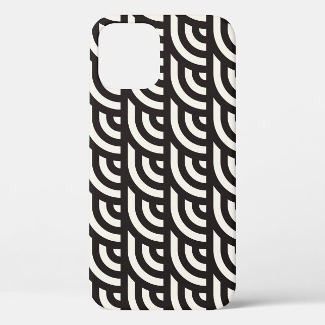 Coques Case-Mate iPhone Motif géométrique monochrome sans couture. Abstrai (Verso)