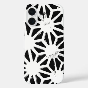 Coque Pour iPhone 16 Motif géométrique noir et blanc