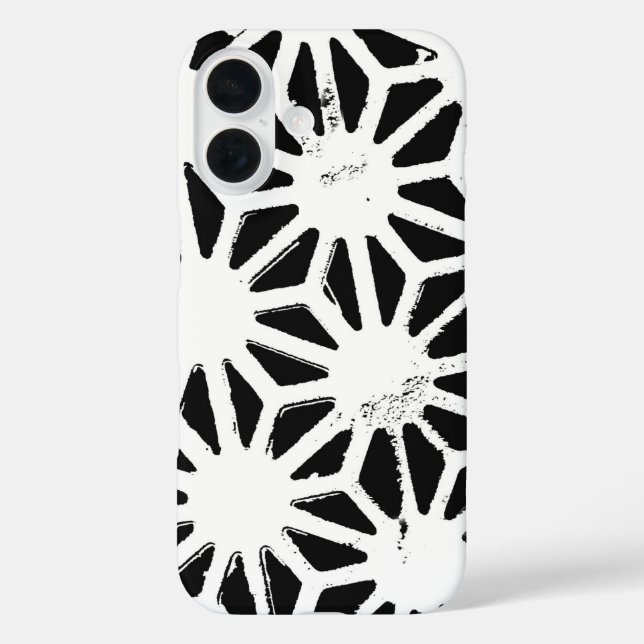 Coques Case-Mate iPhone Motif géométrique noir et blanc (Verso)