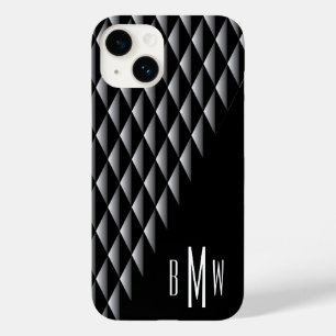 Coque Case-Mate iPhone Motif géométrique noir Monogrammé