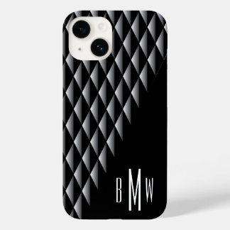 Coque Case-Mate iPhone Motif géométrique noir Monogrammé