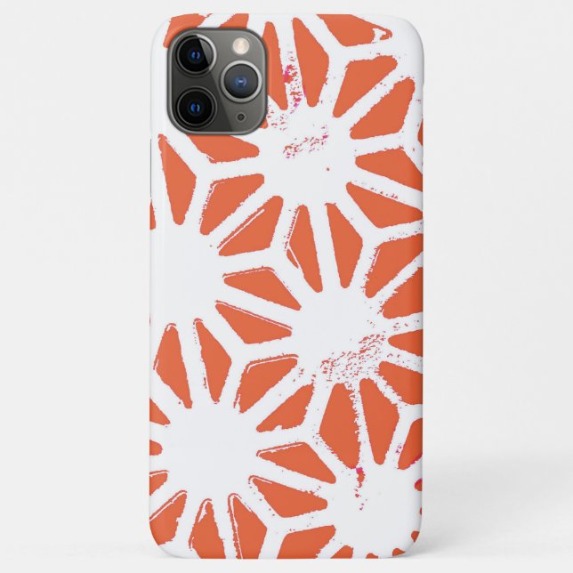 Coques Case-Mate iPhone Motif géométrique orange et blanc (Dos)