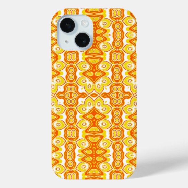 Coques Case-Mate iPhone Motif géométrique orange et jaune (Verso)