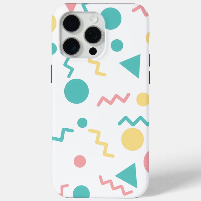 Coques Case-Mate iPhone Motif géométrique pastel Memphis (Verso)