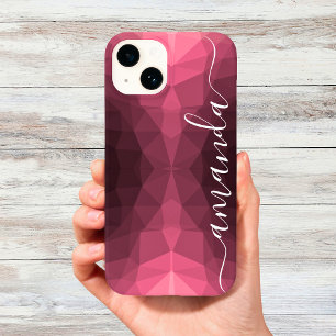 Coque Case-Mate iPhone Motif géométrique personnalisé rose foncé