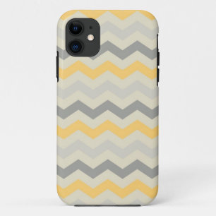 Coque iPhone 11 Motif géométrique rayé de zigzag jaune de chevr