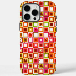 Coque iPhone 16 Pro Max Motif géométrique rétro carré vibrant
