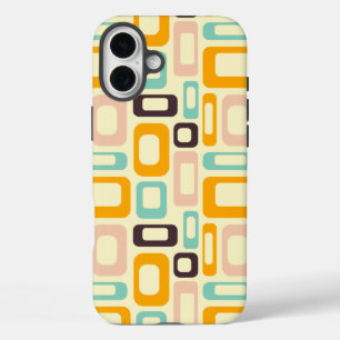 Coque Pour iPhone 16 Plus Motif géométrique rétro sur fond beige clair