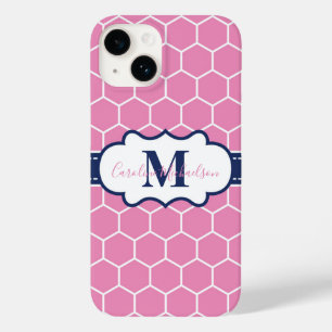 Coque Case-Mate iPhone Motif géométrique rose et marine