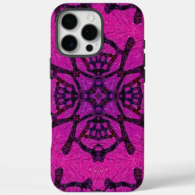 Coques Case-Mate iPhone Motif géométrique rose et violet intense (Verso)