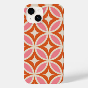 Coque Case-Mate iPhone Motif géométrique rose orange Mid Century Modern